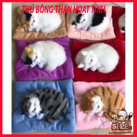 Thú Bông Chó Mèo Giống Thật 99% - Phụ Kiện Khử Mùi Ô Tô, Văn Phòng với Hạt Than Hoạt Tính - Đồ Trang Trí Dễ Thương