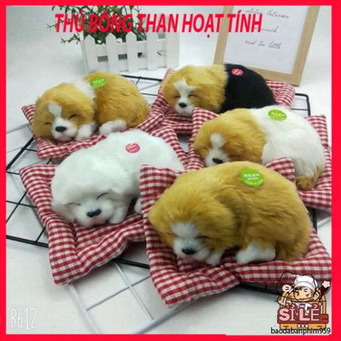 Thú Bông Chó Mèo Giống Thật 99% - Phụ Kiện Khử Mùi Ô Tô, Văn Phòng với Hạt Than Hoạt Tính - Đồ Trang Trí Dễ Thương