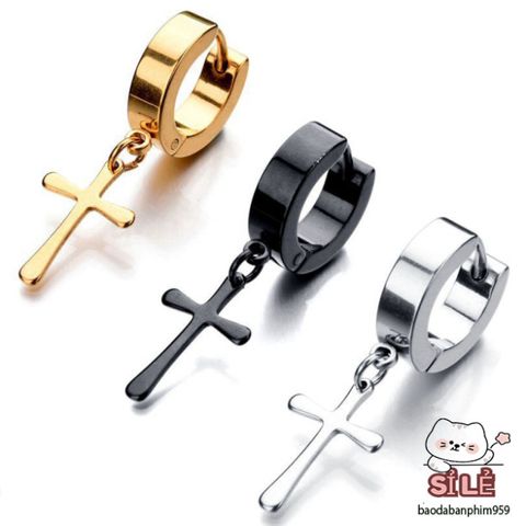 Khuyên Tai Titan Hình Thánh Giá BTN-6065 - Phụ Kiện Thời Trang Cực Chất, Phong Cách Hàn Quốc, Bền Đẹp, Xu Hướng Giới Trẻ