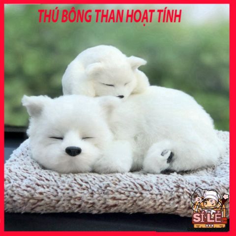 Gấu bông chó Shiba mẹ con với lõi than hoạt tính khử mùi, lọc không khí xe ô tô - đồ chơi thú cưng dễ thương và độc đáo.