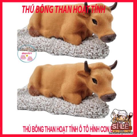 Thú Bông Hình Con Bò Than Hoạt Tính - Khử Mùi Hôi Cho Ô Tô & Nhà, Thiết Kế Dễ Thương, 99% Giống Thật, Phụ Kiện Trang Trí Sáng Tạo