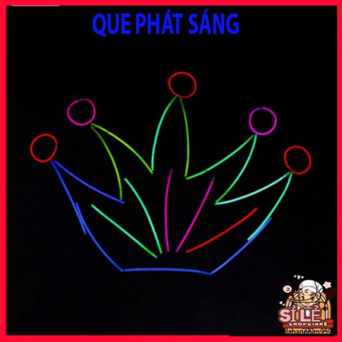 Que Phát Sáng Đa Màu - Bộ 100 Que Dùng Một Lần Kèm Đầu Nối Tạo Vòng - Đồ Chơi Tiệc Tối Vui Nhộn Dành Cho Mọi Lứa Tuổi