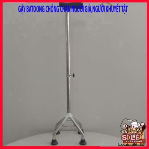 Gậy Batoong 4 Chân INOX Điều Chỉnh Chiều Cao - Dụng Cụ Hỗ Trợ Di Chuyển An Toàn cho Người Cao Tuổi