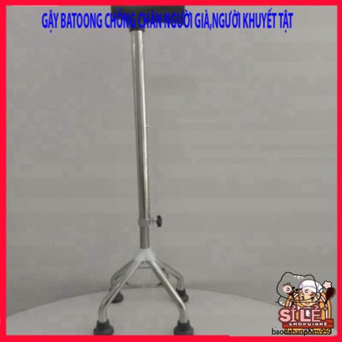 Gậy Batoong 4 Chân INOX Điều Chỉnh Chiều Cao - Dụng Cụ Hỗ Trợ Di Chuyển An Toàn cho Người Cao Tuổi