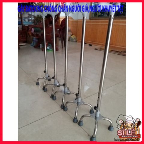 Gậy Tập Đi Inox 3 Chân - An Toàn Cho Người Cao Tuổi, Thiết Kế Linh Hoạt, Hỗ Trợ Phục Hồi Chức Năng Khi Di Chuyển