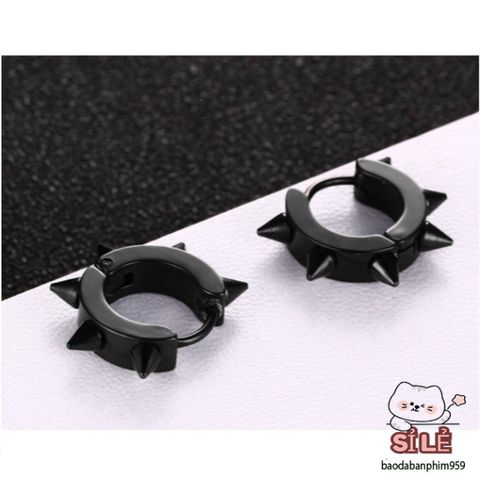 Khuyên Tai Nam Tròn Gai Inox Cao Cấp - Trang Sức Độc Đáo, Phong Cách Cá Tính, Bảo Hành Vĩnh Viễn, An Toàn Cho Sức Khỏe