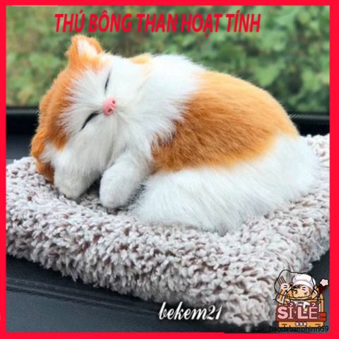 Thú nhồi bông chó Cún Đôi - Bông trắng vàng với lõi than hoạt tính khử mùi ô tô và lọc không khí, 28x20cm, phụ kiện xe hơi dễ thương.