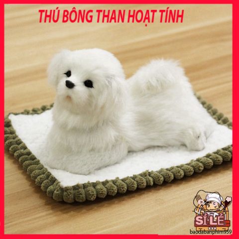 Thú bông khử mùi ô tô [CÚN ĐÔI] xám mẹ con với lõi than hoạt tính - Phụ kiện trang trí xe dễ thương, kháng khuẩn, đảm bảo không khí trong lành.