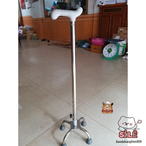 Gậy Tập Đi Inox 3, 4 Chân - Hỗ Trợ Di Chuyển An Toàn Cho Người Lớn Tuổi, Điều Chỉnh Chiều Cao Linh Hoạt