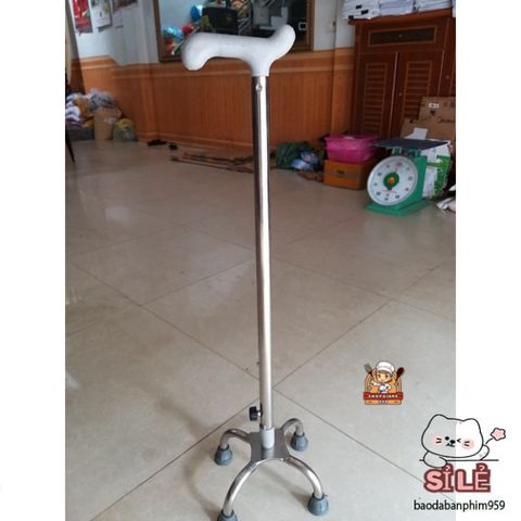 Gậy Tập Đi Inox 3, 4 Chân - Hỗ Trợ Di Chuyển An Toàn Cho Người Lớn Tuổi, Điều Chỉnh Chiều Cao Linh Hoạt