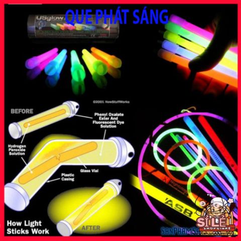 Hộp 100 Que Phát Sáng Đa Màu - Vòng Đeo Tay Dạ Quang Tiện Lợi Cho Tiệc Tối và Sự Kiện Ngoài Trời