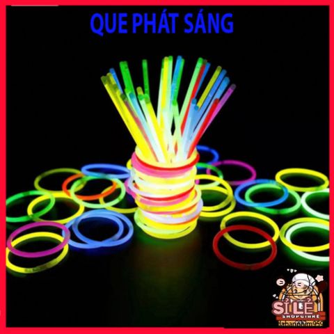 Hộp 100 Que Phát Sáng Đa Màu Kèm 100 Đầu Nối Tạo Vòng Đeo Tay Dạ Quang - Đồ Chơi Tiệc Tùng Vui Nhộn, An Toàn và Dễ Sử Dụng