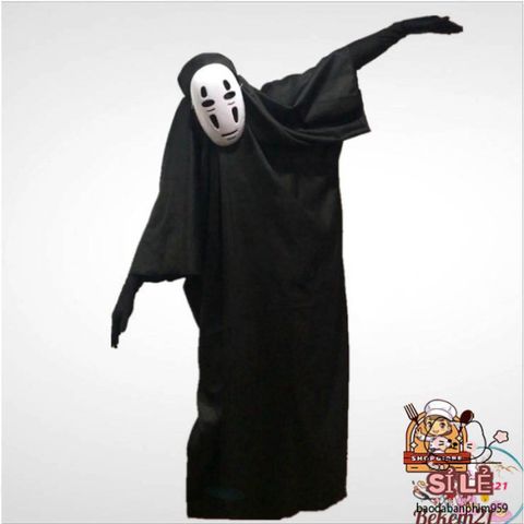 Bộ trang phục hóa trang Halloween Spirited Away phong cách hacker - Áo choàng, mặt nạ, găng tay cho mọi lứa tuổi, hoàn hảo cho tiệc hóa trang và cosplay.