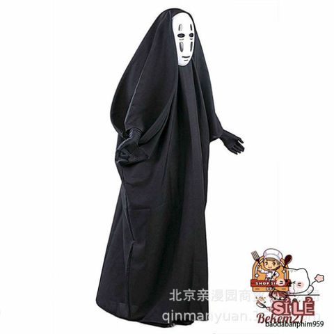 Bộ trang phục hóa trang Halloween Spirited Away phong cách hacker - Áo choàng, mặt nạ, găng tay cho mọi lứa tuổi, hoàn hảo cho tiệc hóa trang và cosplay.