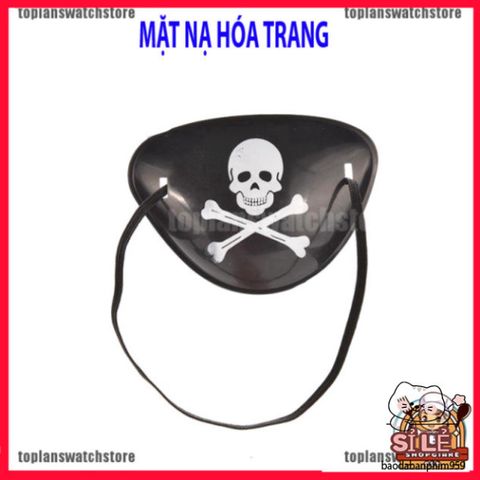 Mặt nạ che một mắt với kiểu dáng đầu lâu độc đáo cho lễ hội Halloween, hoàn hảo cho tạo hình hải tặc.
