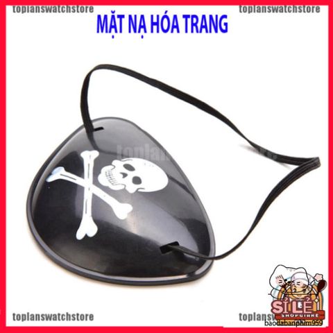 Mặt nạ che một mắt với kiểu dáng đầu lâu độc đáo cho lễ hội Halloween, hoàn hảo cho tạo hình hải tặc.