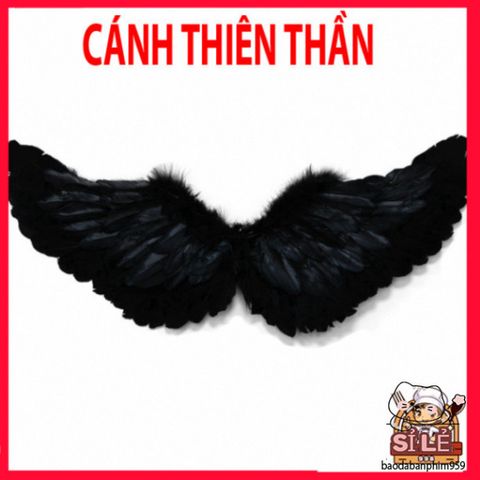 Cánh Ma Quỷ Cosplay Đen Trắng - Cánh Lông Vũ Dễ Thương Cho Lễ Hội Hóa Trang Halloween, Trang Phục Thời Trang Ấn Tượng