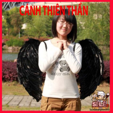 Cánh Ma Quỷ Cosplay Đen Trắng - Cánh Lông Vũ Dễ Thương Cho Lễ Hội Hóa Trang Halloween, Trang Phục Thời Trang Ấn Tượng