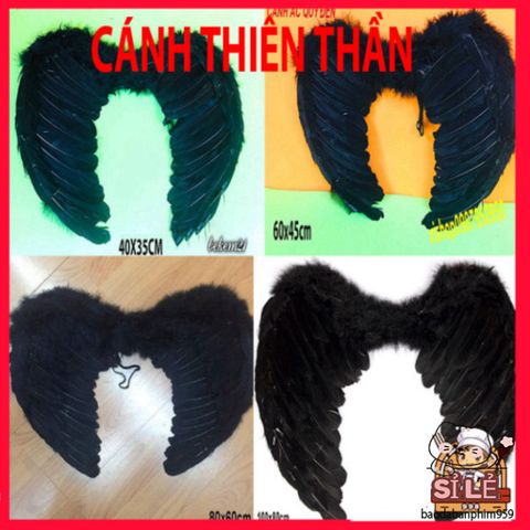 Cánh Cụp Cosplay Lễ Hội Thiên Thần - Cánh Lông Vũ Trắng/Đen/Hồng cho Halloween - Trang Phục Hóa Trang Độc Đáo
