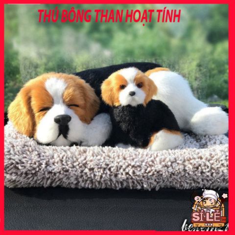 Thú Bông CÚN BÔNG TRẮNG Khử Mùi - Mềm Mại, Thiết Kế Dễ Thương, Lõi Than Hoạt Tính Cho Xe Ô Tô và Taplo