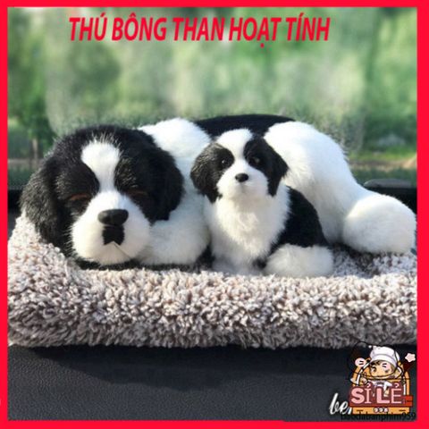 Thú Bông CÚN BÔNG TRẮNG Khử Mùi - Mềm Mại, Thiết Kế Dễ Thương, Lõi Than Hoạt Tính Cho Xe Ô Tô và Taplo