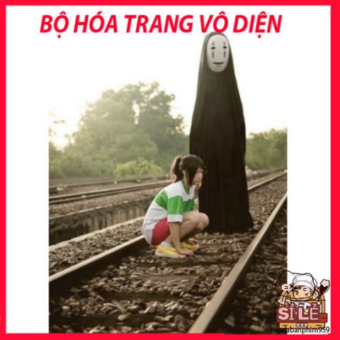 Bộ Cosplay Vô Diện Spirited Away - Đồ Hóa Trang Anime Kèm Găng Tay và Mặt Nạ cho Trẻ Em và Người Lớn