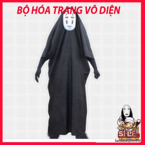 Bộ Cosplay Vô Diện Spirited Away - Đồ Hóa Trang Anime Kèm Găng Tay và Mặt Nạ cho Trẻ Em và Người Lớn