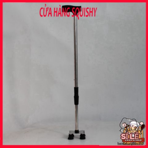 Gậy Batoong 4 Chân INOX Điều Chỉnh Cao Thấp - Dụng Cụ Hỗ Trợ Tập Đi An Toàn Cho Người Già, Người Khuyết Tật