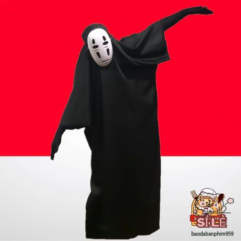 Bộ trang phục Vô Diện Spirited Away - Áo quần, găng tay và mặt nạ Cosplay Anime cho trẻ em và người lớn
