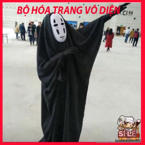 Bộ Trang Phục Cosplay Vô Diện Spirited Away Cao Cấp - Hoá Trang Halloween Độc Đáo, Đủ Kích Cỡ S, M, L