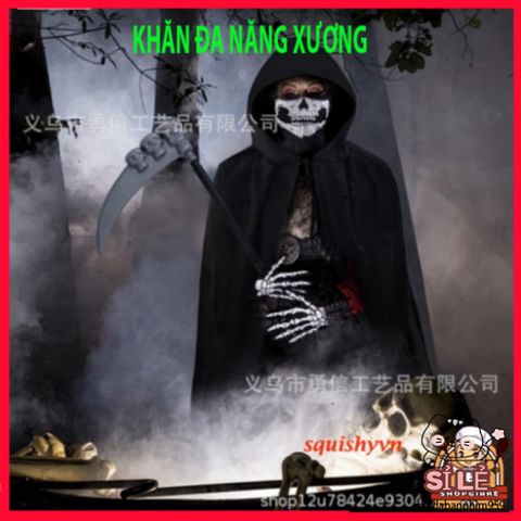 Khăn Phượt Đazinăng Trùm Đầu Chống Chói Chống Bụi - Khẩu Trang Độc Đáo Hoa Văn Xương Thời Trang Du Lịch