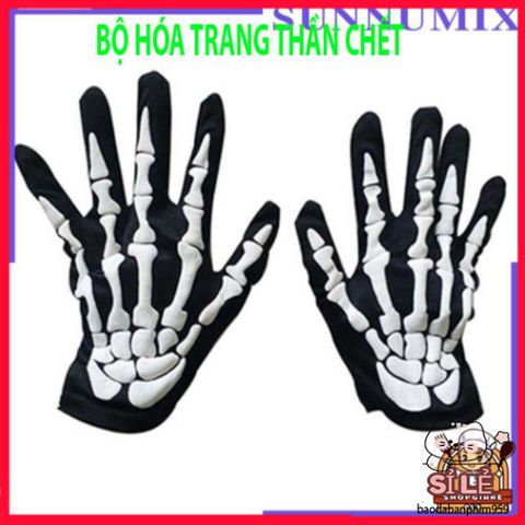 Bộ Trang Phục Thần Chết Kinh Dị Halloween - Áo Choàng Scream và Găng Tay Xương Độc Đáo, Hoàn Hảo cho Bữa Tiệc Hóa Trang
