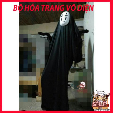 Bộ Trang Phục Cosplay Vô Diện Spirited Away - 3 Món Áo Quần, Mặt Nạ, Găng Tay Cho Dịp Hóa Trang & Lễ Hội