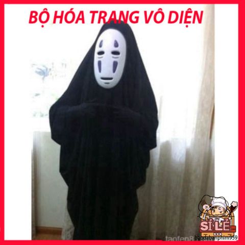 Bộ Trang Phục Cosplay Vô Diện Spirited Away - 3 Món Áo Quần, Mặt Nạ, Găng Tay Cho Dịp Hóa Trang & Lễ Hội