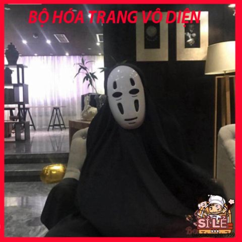 Bộ Trang Phục Cosplay Vô Diện Spirited Away - 3 Món Áo Quần, Mặt Nạ, Găng Tay Cho Dịp Hóa Trang & Lễ Hội