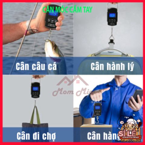 Cân Điện Tử Mini Cầm Tay 50kg - Cân Hành Lý, Cân Câu Cá Tiện Lợi, LCD Hiển Thị Rõ Ràng, Thiết Kế Nhỏ Gọn Dễ Dàng Mang Theo