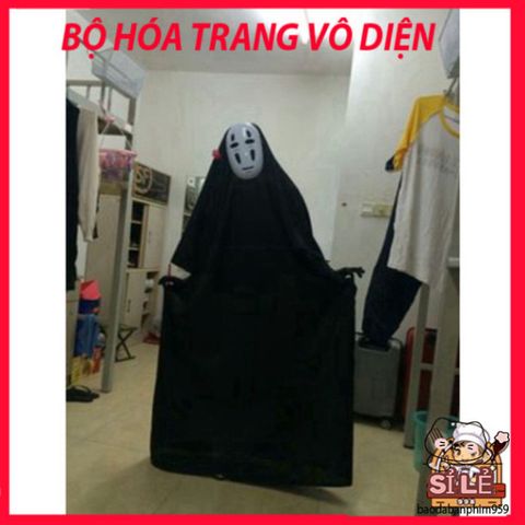 Bộ trang phục Cosplay Vô Diện Spirited Away - Áo choàng, mặt nạ, găng tay Halloween độc đáo, hoàn hảo cho sự kiện và lễ hội