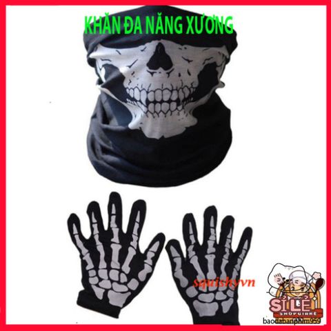 Khăn Phượt Đa Năng Trùm Đầu Bịt Mặt Chống Nắng Chống Bụi Hoa Văn Xương Cho Người Thích Mạo Hiểm và Hoạt Động Ngoài Trời