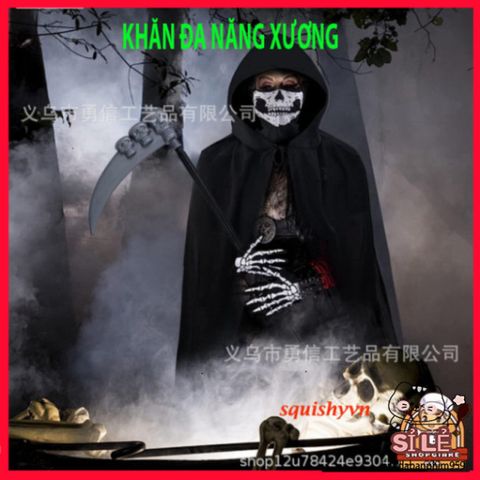 Khăn Phượt Đa Năng Trùm Đầu Bịt Mặt Chống Nắng Chống Bụi Hoa Văn Xương Cho Người Thích Mạo Hiểm và Hoạt Động Ngoài Trời