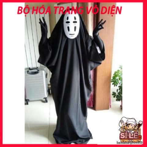 Bộ trang phục hóa trang Vô Diện - Costumes Halloween đồng phục Spirited Away cho cosplay, phong cách bí ẩn và độc đáo