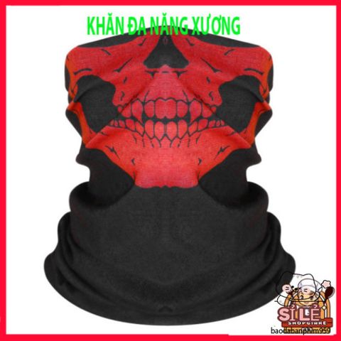 Khẩu Trang Che Mặt 3D Hình Đầu Lâu Punisher - Khăn Đa Năng Cá Tính Cho Thể Thao Ngoài Trời, Chống Nắng và Lạnh