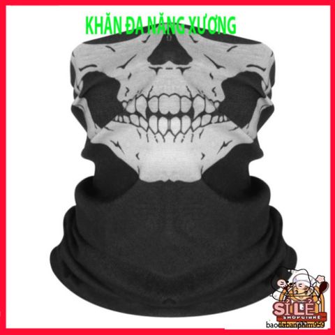 Khẩu Trang Che Mặt 3D Hình Đầu Lâu Punisher - Khăn Đa Năng Cá Tính Cho Thể Thao Ngoài Trời, Chống Nắng và Lạnh