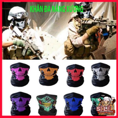 Khẩu Trang Che Mặt 3D Hình Đầu Lâu Punisher - Khăn Đa Năng Cá Tính Cho Thể Thao Ngoài Trời, Chống Nắng và Lạnh