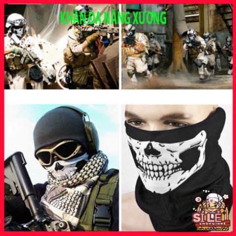 Khẩu Trang Che Mặt 3D Hình Đầu Lâu Punisher - Khăn Đa Năng Cá Tính Cho Thể Thao Ngoài Trời, Chống Nắng và Lạnh