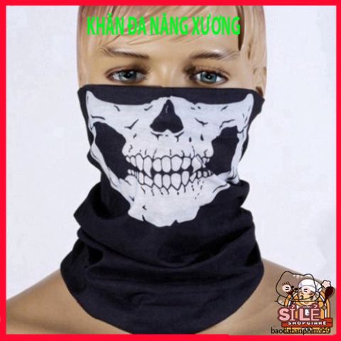 Khẩu Trang Che Mặt 3D Hình Đầu Lâu Punisher - Khăn Đa Năng Cá Tính Cho Thể Thao Ngoài Trời, Chống Nắng và Lạnh