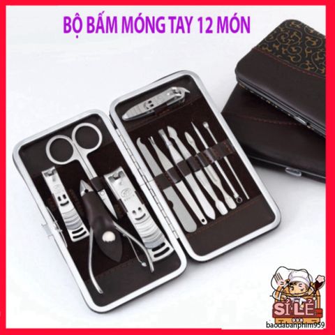 Bộ Dụng Cụ Cắt Móng Tay 12 Món Cao Cấp - Hộp Sang Trọng Tiện Lợi Dành Cho Chăm Sóc Móng Tại Nhà, Quà Tặng Ý Nghĩa