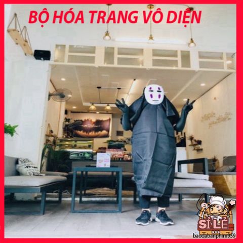 Trang phục Vô Diện Kaonashi Halloween/Cosplay - Bộ đồ Anime Spirited Away cho người lớn và trẻ em, chất liệu cao cấp, tiện lợi.