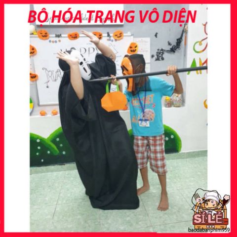 Trang phục Vô Diện Kaonashi Halloween/Cosplay - Bộ đồ Anime Spirited Away cho người lớn và trẻ em, chất liệu cao cấp, tiện lợi.