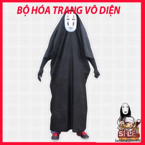 Trang phục Vô Diện Kaonashi Halloween/Cosplay - Bộ đồ Anime Spirited Away cho người lớn và trẻ em, chất liệu cao cấp, tiện lợi.