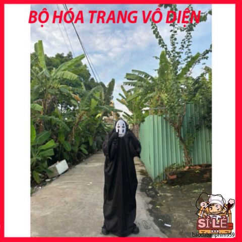 Trang phục Vô Diện Kaonashi Halloween/Cosplay - Bộ đồ Anime Spirited Away cho người lớn và trẻ em, chất liệu cao cấp, tiện lợi.
